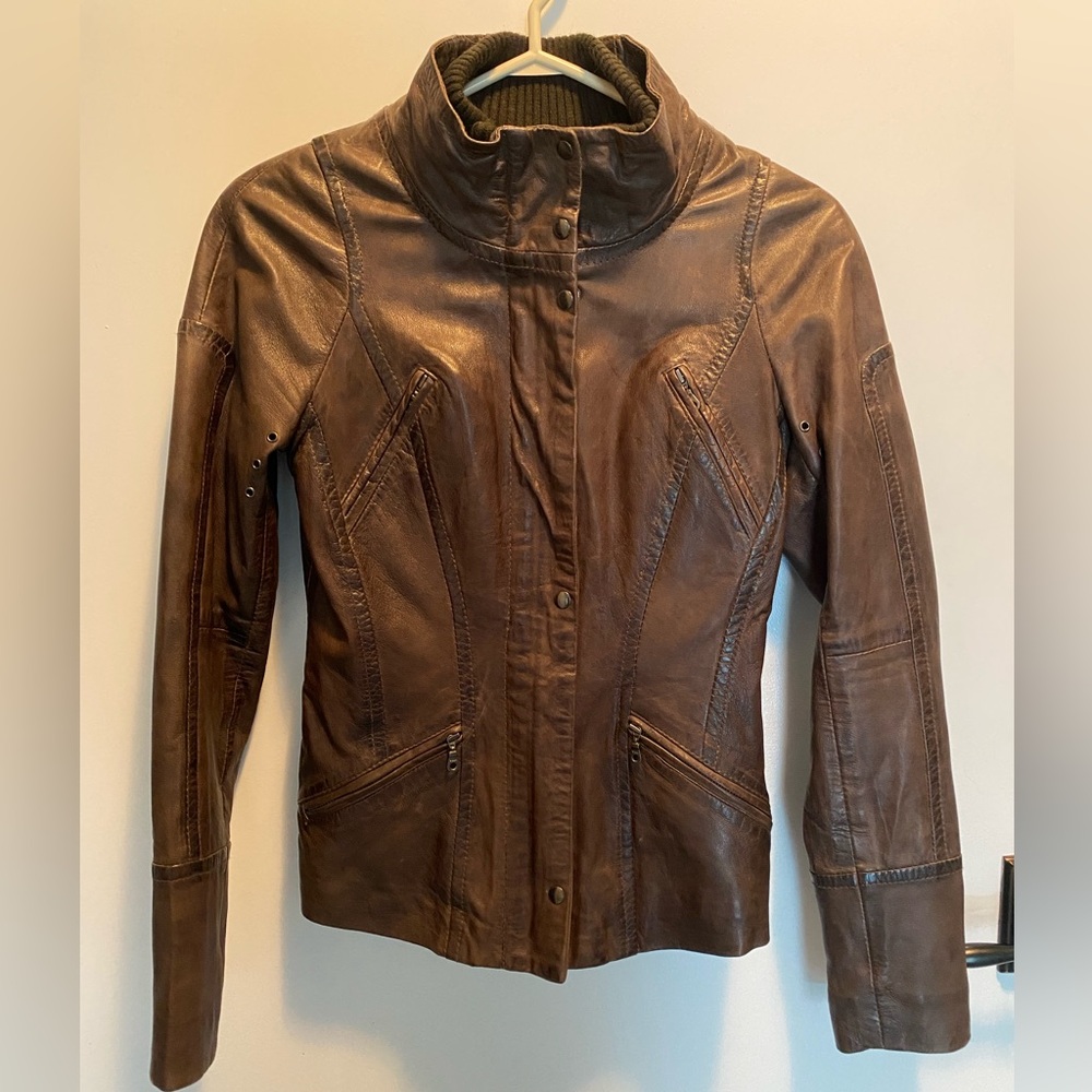 Danier Dark Brown Leather Jacket